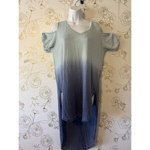 L*Space Revolve Dress Size XS Small Blue Ombré Hi/Lo Open Cold Shoulder  055 New